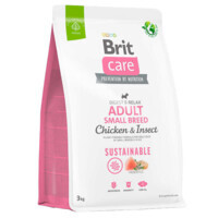 Brit Care (Бріт Кеа) Dog Sustainable Adult Small Breed - Сухий корм з куркою та комахами для дорослих собак дрібних порід (3 кг)