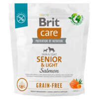 Brit Care (Бріт Кеа) Dog Grain-free Senior & Light - Сухий беззерновий корм з лососем для собак, що старіють (1 кг) в E-ZOO