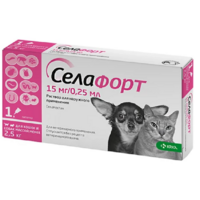 Selafort (Селафорт) by KRKA - Капли от блох, клещей и гельминтов для собак и кошек (15 мг) в E-ZOO