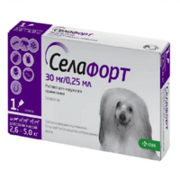 Selafort (Селафорт) by KRKA - Капли от блох, клещей и гельминтов для собак (30 мг (2.5-5 кг)) в E-ZOO
