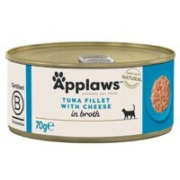 Applaws (Апплавс) Natural Cat Food Tuna Fillet with Cheese - Натуральный влажный корм с филе тунца и сыром для котов, банка (кусочки в бульоне) (70 г) в E-ZOO