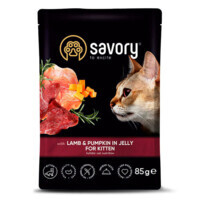 Savory (Сейвори) Lamb&Pumpkin in Jelly for Kitten - Влажный корм с ягнёнком и тыквой в желе для котят (85 г) в E-ZOO
