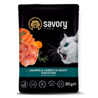 Savory (Сейворі) Salmon&Carrot in Gravy for Kitten - Вологий корм з лососем та морквою в соусі для кошенят (85 г) в E-ZOO