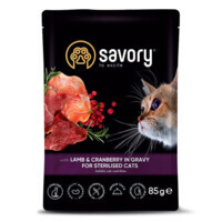 Savory (Сейворі) Lamb&Cranberry in Gravy Sterilised Cats - Вологий корм з ягням та журавлиною в соусі для стерилізованих котів (85 г) в E-ZOO