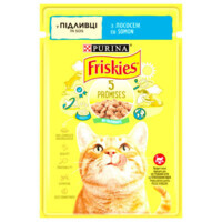 Friskies (Фрискис) Adult Salmon - Консервированный корм с лососем кусочки в подливке для взрослых кошек (85 г) в E-ZOO