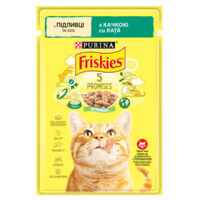 Friskies (Фріскіс) Adult Duck - Консервований корм з качкою шматочки в підливці для дорослих котів (85 г) в E-ZOO