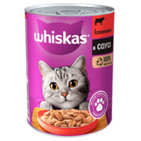 Whiskas (Віскас) - Вологий корм яловичина в соусі для дорослих котів (400 г) в E-ZOO