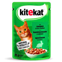 Kitekat (Китикет) - Влажный корм с кроликом в соусе для кошек (85 г) в E-ZOO
