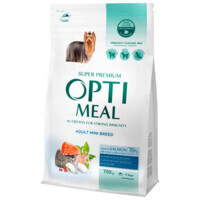 OptiMeal (ОптіМіл) Complete Dry Pet Food High in Salmon – Сухий корм з високим вмістом лосося для дорослих собак малих порід (0,7 кг) в E-ZOO