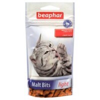 Beaphar (Беафар) Malt Bits light - Ласощі Низькокалорійні подушечки з мальт пастою для виведення шерсті зі шлунку котів (75 шт.) в E-ZOO