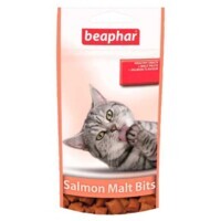 Beaphar (Беафар) Salmon Malt Bits - Лакомство Подушечки с лососем и мальт пастой для выведения шерсти из желудка котов (35 г) в E-ZOO