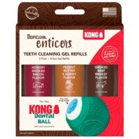 TropiClean (Тропиклин) Enticers Kong - Набор гелей с разными вкусами для шарика Конг для собак (3х14.8 мл) в E-ZOO