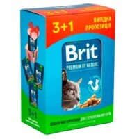 Brit Premium (Бріт Преміум) Cat pouch Chicken Slices for Sterilised - Набор паучів з куркою для стерилізованих котів (4х100 г) в E-ZOO