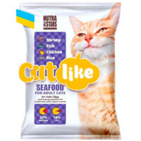 Nutra Five Stars (Нутра Файв Старс) Catlike Seafood - Сухой корм с креветками, курицей, рыбой и рисом для взрослых котов (10 кг)