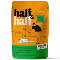 Half&Half (Халф энд Халф) - Консервированный корм с индюшкой для стерилизованных котов (кусочки в желе) (100 г) в E-ZOO
