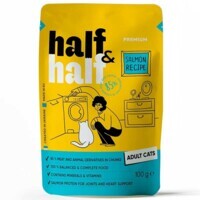 Half&Half (Халф энд Халф) - Консервированный корм с лососем для взрослых котов (кусочки в желе) (100 г) в E-ZOO