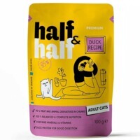 Half&Half (Халф энд Халф) - Консервированный корм с уткой для взрослых котов (кусочки в соусе) (100 г) в E-ZOO