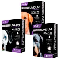 Unicum (Уникум) Premium - Противопаразитарные капли на холку против гельминтов, блох и клещей для собак (1 шт. (4-10 кг)) в E-ZOO
