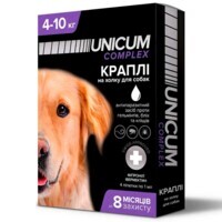 Unicum (Унікум) Complex - Протипаразитарні краплі на холку проти гельмінтів, бліх та кліщів для собак (1 шт. (4-10 кг)) в E-ZOO