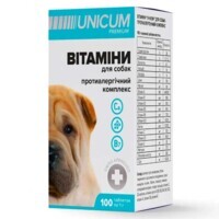 Unicum (Уникум) Premium - Кормовая добавка Витамины противоаллергический комплекс для собак (100 таб. / 1 г) в E-ZOO