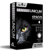 Unicum (Уникум) Premium - Противопаразитарные капли на холку против блох и клещей для котов (1 шт. (до 4 кг)) в E-ZOO