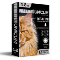 Unicum (Унікум) Premium - Протипаразитарні краплі на холку проти бліх та кліщів для котів (1 шт. (4-8 кг)) в E-ZOO