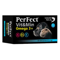 PerFect (ПьорФект) Vit&Min Omega 3 - Вітамінна добавка з жирними кислотами для собак і котів (10 табл. / 0,5 г) в E-ZOO