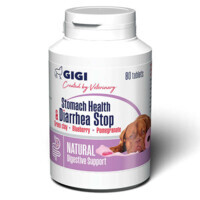 Gigi (Гиги) Stomach Health & Diarrhea Stop - Витаминно-минеральный комплекс для нормализации функции пищеварительной системы у собак и котов (80 таб.) в E-ZOO