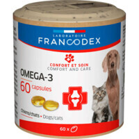 Laboratoire Francodex (Лаборатуар Франкодекс) Omega 3 Capsules Dog&Cat - Пищевая добавка Омега 3 для собак и котов в капсулах (60 таб.) в E-ZOO