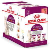 Royal Canin (Роял Канин) Sensory Multi-Pack Feel, Taste, Smell - Набор паучей со вкусом мяса и рыбы, для стимуляции вкусовых рецепторов котов (кусочки в соусе) в E-ZOO