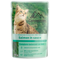 Carpathian Pet Food (Карпатіян Пет Фуд) Salmon in sauce - Вологий корм з лососем в соусі для дорослих котів всіх порід (100 г) в E-ZOO