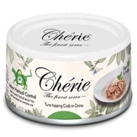 Cherie (Шери) Hairball Control Tuna topping Crab in Gravy - Вологий корм з тунцем і крабом для контролю утворення грудочок шерсті для дорослих котів (шматочки в соусі) (80 г) в E-ZOO