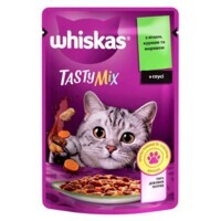 Подарок_Whiskas(Вискас) TastyMix - Влажный корм с ягнёнком, курицей и морковкой в соусе для котов. Дарим, потому что любим! (Подарунок_85 г) в E-ZOO