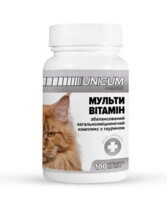 Unicum (Уникум) Premium - Кормова добавка Мультивітаміни з таурином для котів (100 таб. / 0,5 г) в E-ZOO