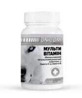 Unicum (Уникум) Premium - Кормовая добавка Мультивитамины с Омега-3 и Омега-6 для собак (100 таб. / 0,5 г) в E-ZOO