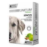 Unicum (Унікум) Organic - Протипаразитарні краплі від бліх та кліщів з олією маргози для собак і цуценят (4 капс. (0,7 мл)) в E-ZOO