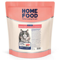 Home Food (Хоум Фуд) Hairball control For sterilised/neutered - Cухий корм Індичка та ягоди для виведення шерсті зі шлунку стерилізованих дорослих котів (200 г) в E-ZOO