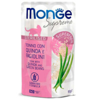 Monge Supreme Sterilised - Влажный корм с тунцом, киноа и стручковой фасолью для стерилизованных котов (80 г) в E-ZOO
