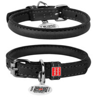 Collar WAUDOG Soft - Нашийник шкіряний з QR паспортом для собак (XS (0,6х17-20 см)) в E-ZOO