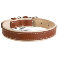 Collar WAUDOG Soft - Нашийник шкіряний подвійний з QR паспортом для собак (XXL (3,5х57-71 см)) в E-ZOO