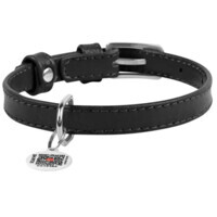 Collar WAUDOG Glamour - Нашийник шкіряний з QR паспортом без прикрас для собак (S (1,5х27-36 см)) в E-ZOO