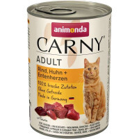 Animonda (Анимонда) Carny Adult - Консервированный корм с говядиной, курицей и сердцем утки для взрослых котов (рубленное мясо) (400 г)