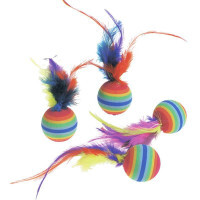 Karlie-Flamingo (Карли-Фламинго) Rainbow Balls - Мяч с перьями для котов - Фото 2