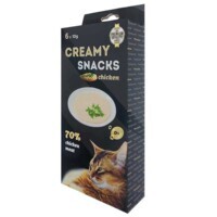 Lucky Star Creamy Snack Chicken - Ласощі Лагідне пюре з м'яса курки у стіках для котів (6х10 г) в E-ZOO