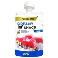 Lucky Star Creamy Snack Tuna - Ласощі Лагідне пюре з тихоокеанського тунця та креветок для котів (85 г) в E-ZOO
