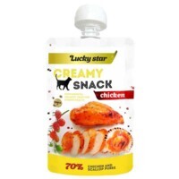 Lucky Star Creamy Snack Chicken - Ласощі Лагідне пюре з м'яса курки і морських гребінців для котів (85 г) в E-ZOO