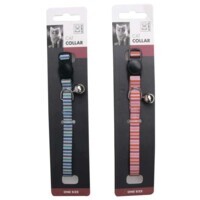 M-Pets Lines Cat Collar - Нашийник з принтом смужки та дзвіночком для котів (20-30 см) в E-ZOO