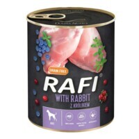 Dolina Noteci RAFI Dog with Rabbit - Консервированный корм с кроликом, голубикой и клюквой для взрослых собак (паштет) (800 г) в E-ZOO