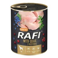 Dolina Noteci RAFI Dog with Quail - Консервированный корм с перепелкой, голубикой и клюквой для взрослых собак (паштет) (800 г) в E-ZOO