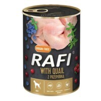 Dolina Noteci RAFI Dog with Quail - Консервований корм з перепілкою, лохиною та журавлиною для дорослих собак (паштет) (400 г) в E-ZOO